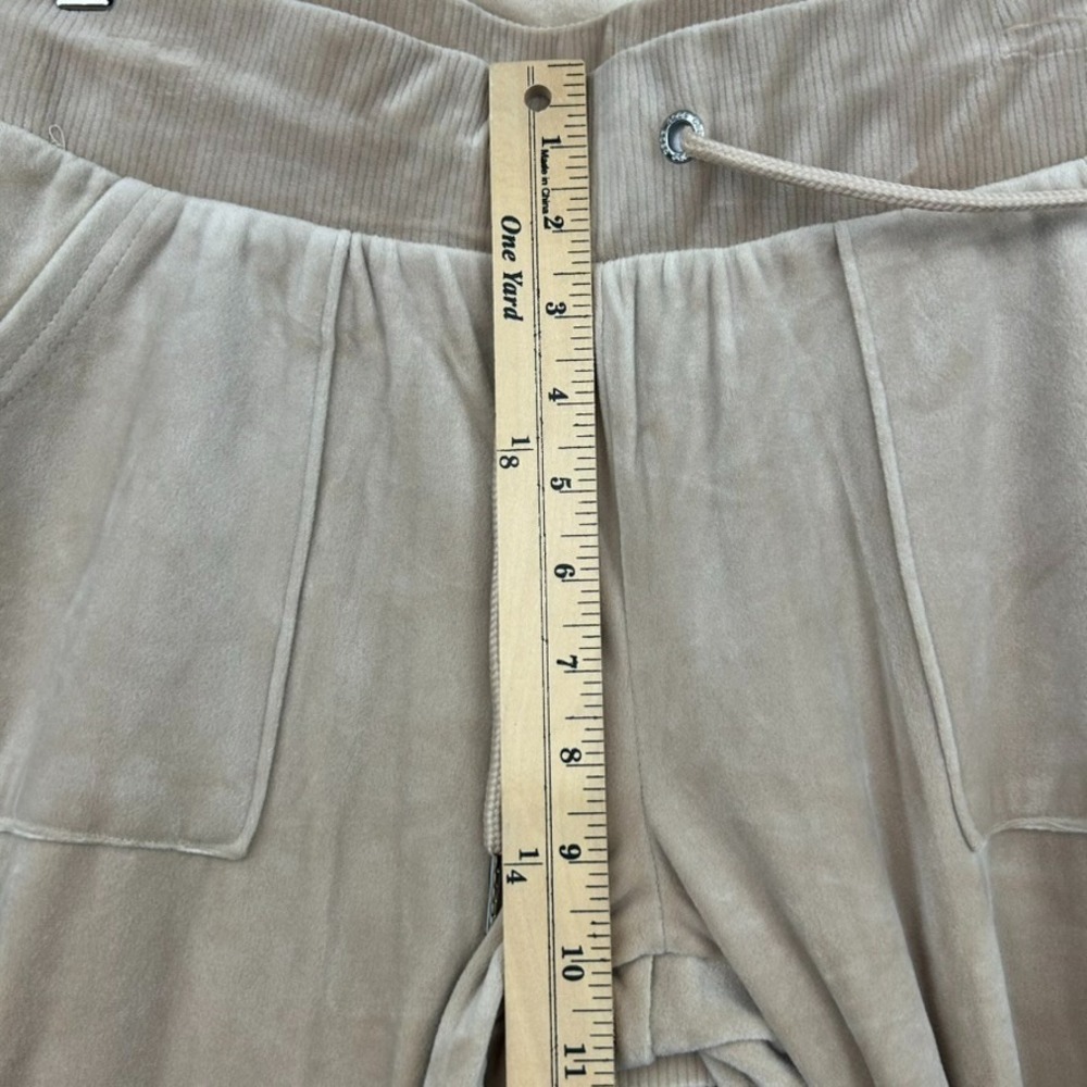 bebe Beige Velour Tracksuit Zip Up Hoodie Rhinestone 'bebe' Spell Out - Medium - Picture 13 of 16